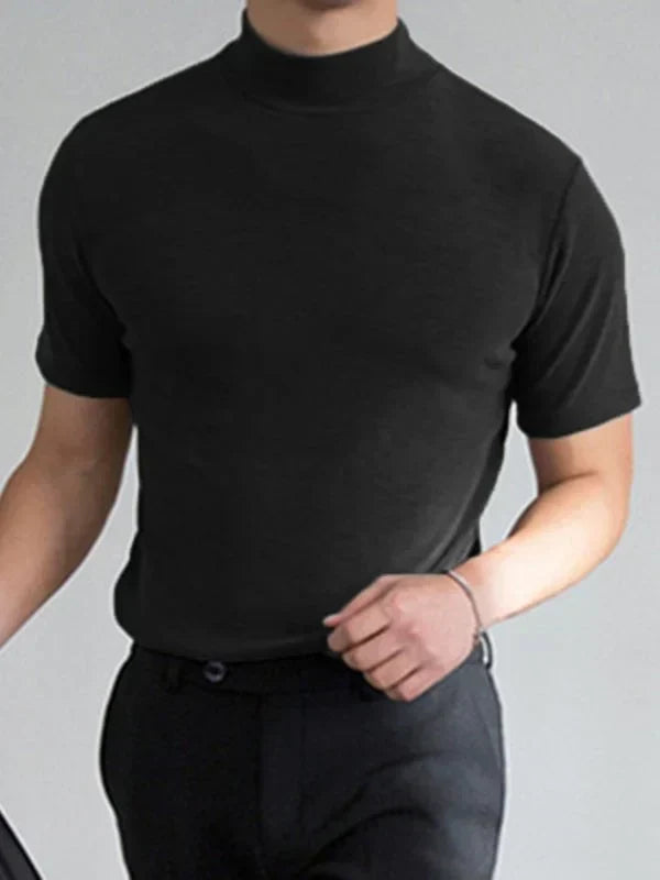 Men ’S High Neck Slim Fit T-Shirt - Hot Sale 50% Off