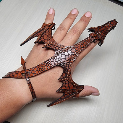 Leather Hand Dragon Bracelet Brown / The Left Hand