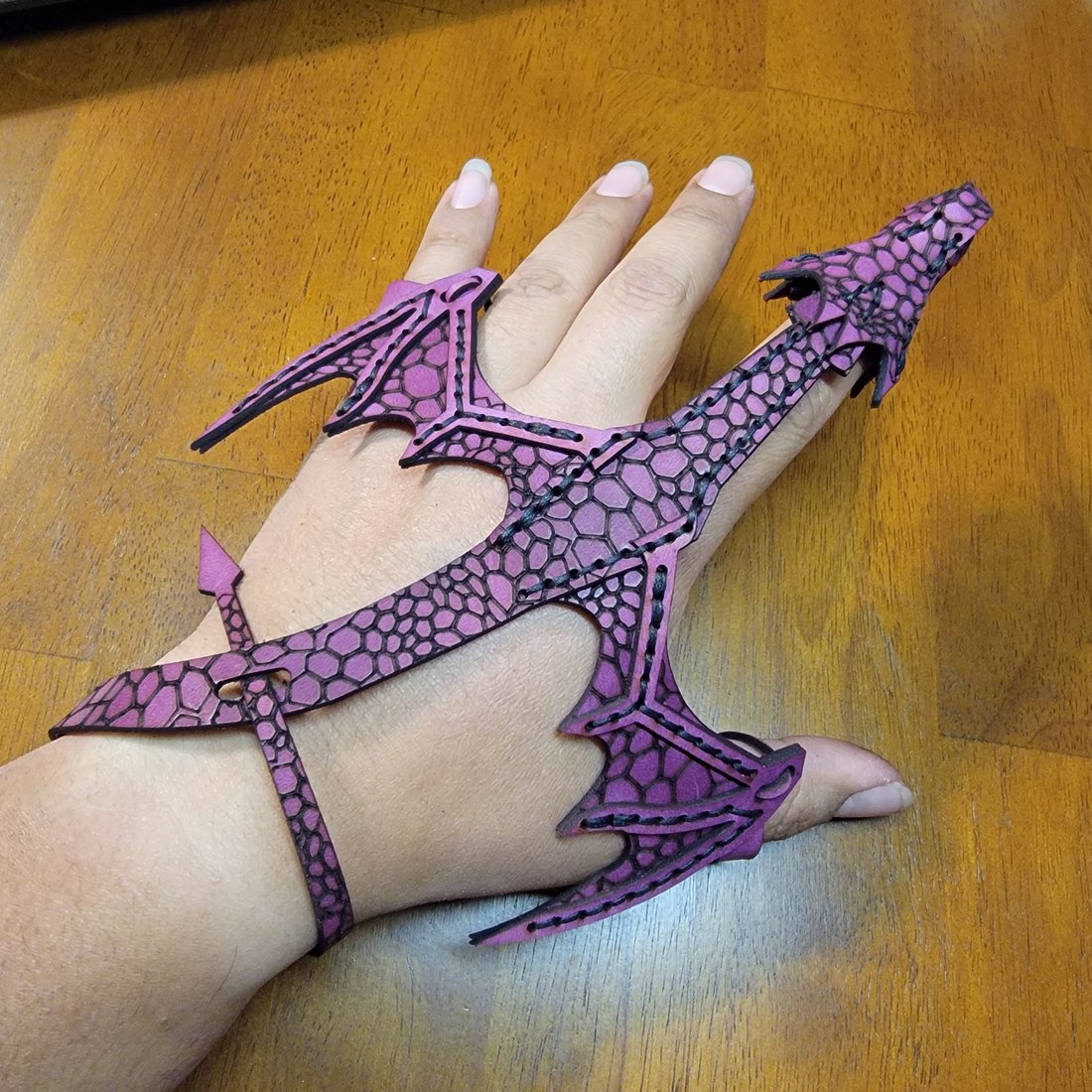 Leather Hand Dragon Bracelet Purple / The Left Hand