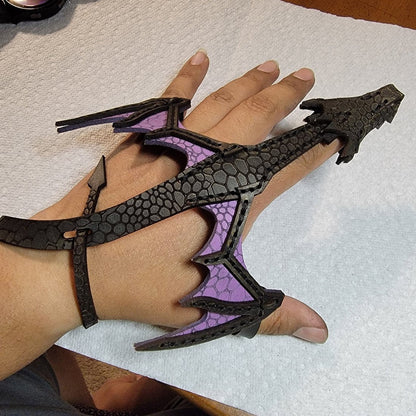 Leather Hand Dragon Bracelet Dark Purple / The Left Hand