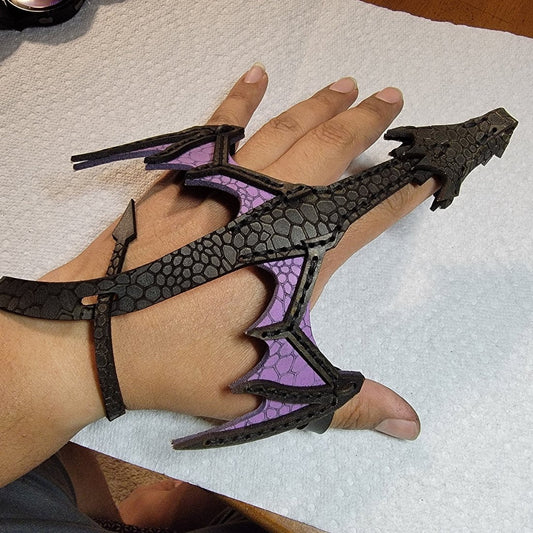 Leather Hand Dragon Bracelet Dark Purple / The Left Hand