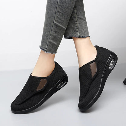Wide Diabetic Shoes for Swollen Feet with Adjustable Straps and Removable Memory Foam Insoles