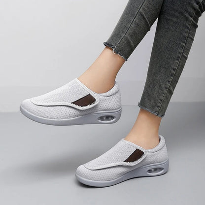 Wide Diabetic Shoes for Swollen Feet with Adjustable Straps and Removable Memory Foam Insoles
