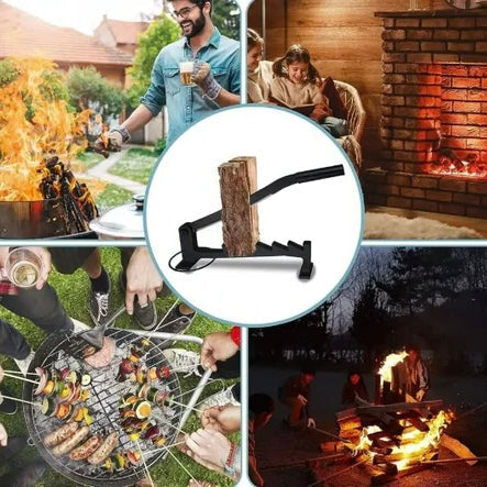 Wall Mounted Firewood Chopper with Carbon Steel Blade and Manual Operation