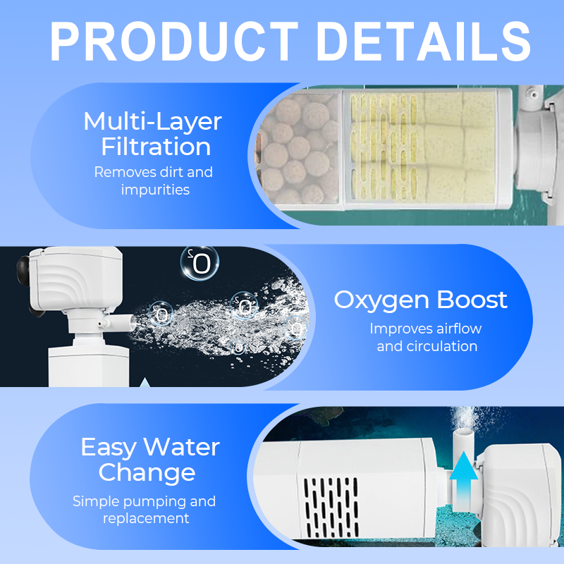 Limited-time offer-Fish Tank 6-in-1 Filter - Filtration, Oxygenation & Water Pumping
