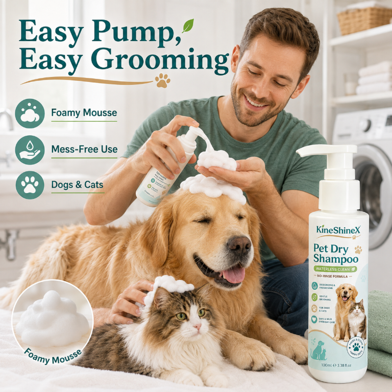 No‑bath pet cleaning foam